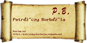 Petróczy Borbála névjegykártya
