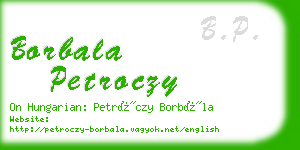 borbala petroczy business card